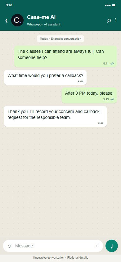 Case-me · Fitness · Illustrative proposed workflow · Fictional data